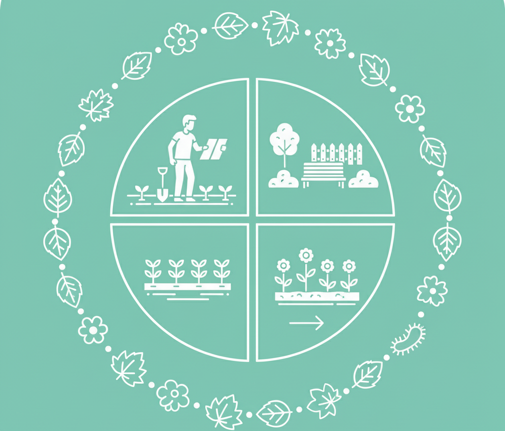 Mevsimsel budama, gübreleme, ilaçlama, çim bakımı ve genel temizlik, havuz bakımı